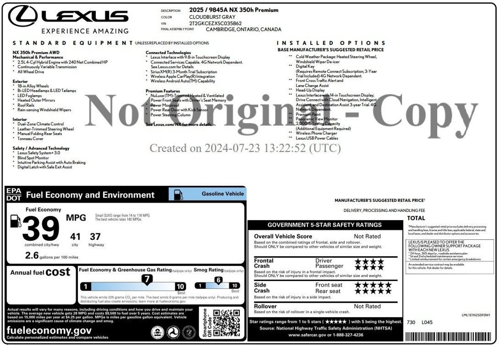 2025 Lexus NX Hybrid 350h